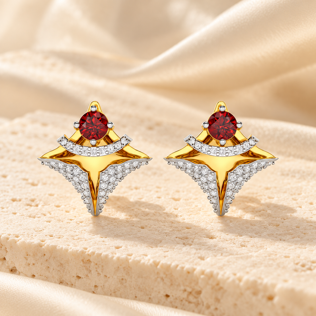 Precious Paradise Garnet Silver Earrings