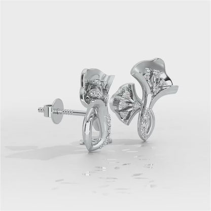 Twin Growth Silver Studs - White Gold Video