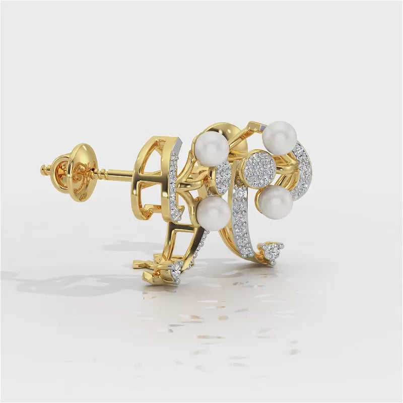 Little Shine Silver Earrings - Yellow Gold Video