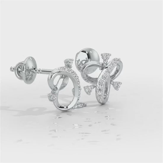Astral Bloom Silver Earrings - White Gold Video