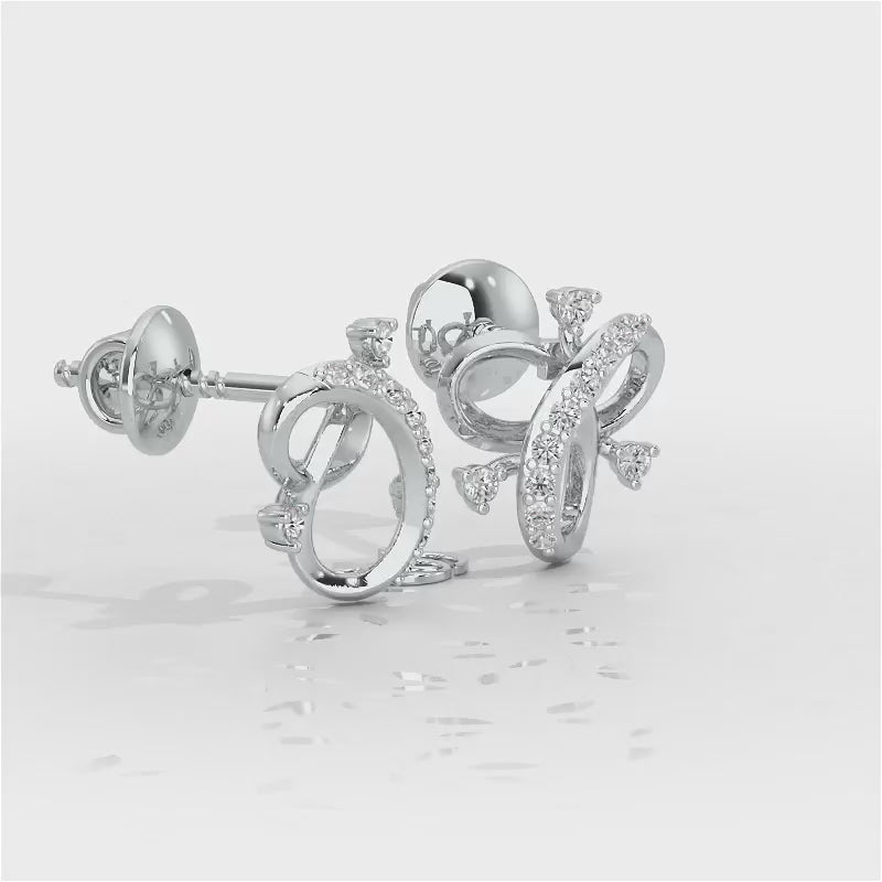 Astral Bloom Silver Earrings - White Gold Video