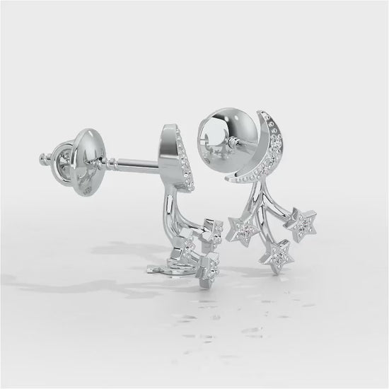 Refined Radiance Silver Stud Earrings - White Gold Video
