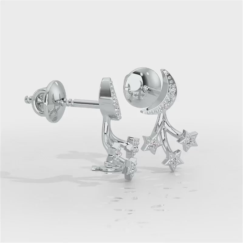 Refined Radiance Silver Stud Earrings - White Gold Video