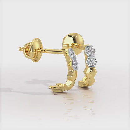 Majestic Marvel Silver Stud Earrings - Yellow Gold Video