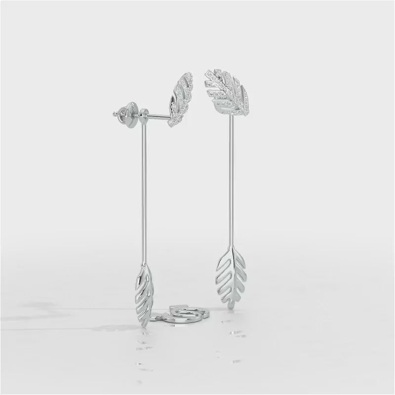 Regal Resplendence Silver Drop Earrings - White Gold Video