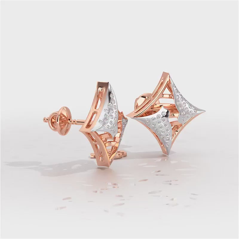 Striking Bright Silver Earrings - Rose Gold Video