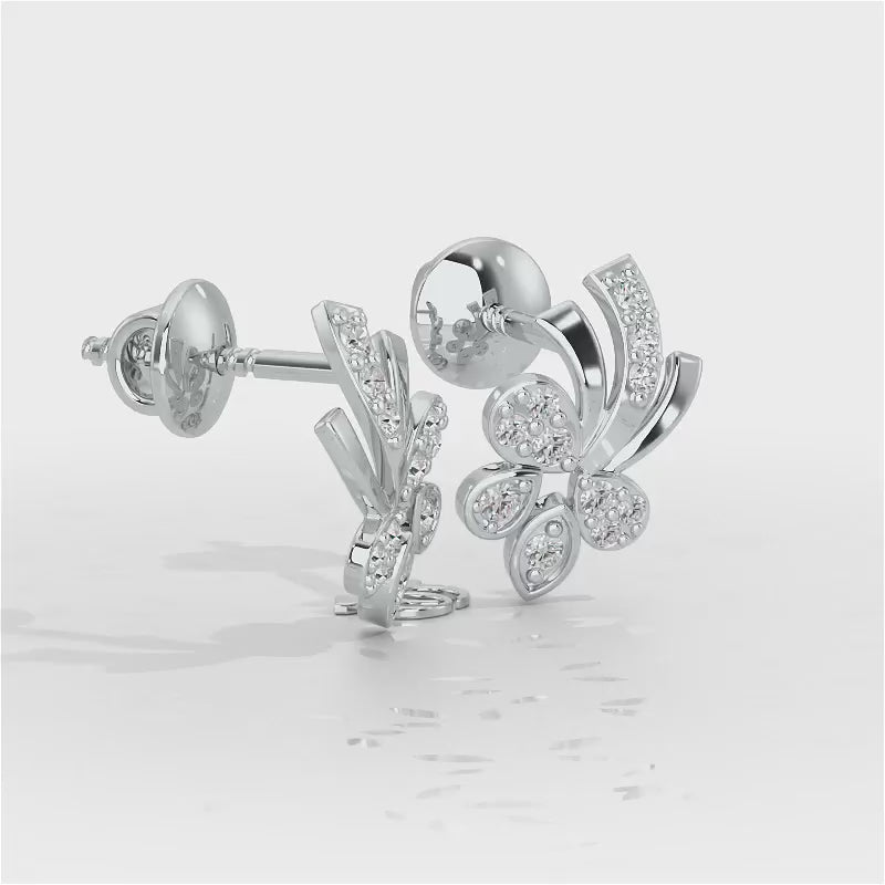 Holy Serenade Silver Stud Earrings - White Gold Video