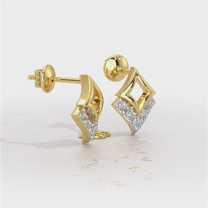 Celestial Stars Silver Earrings - Yellow Gold Video