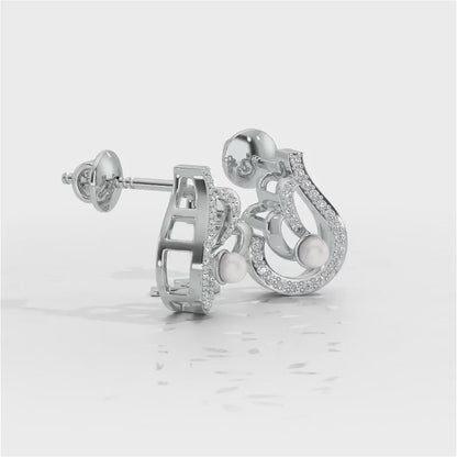 Quidditch Silver Pearl Earrings - White Gold Video