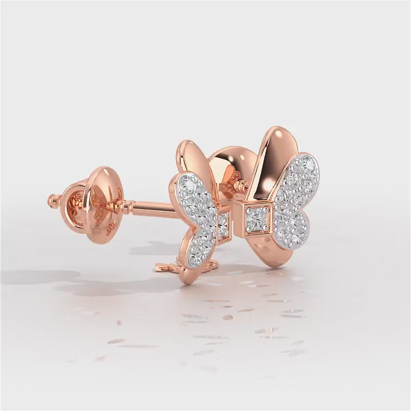Captivating Charisma Silver Stud Earrings - Rose Gold Video
