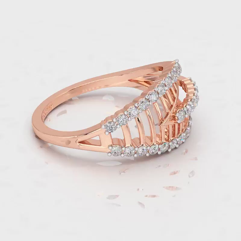 Shine Tracery Silver Ring - Rose Gold Video