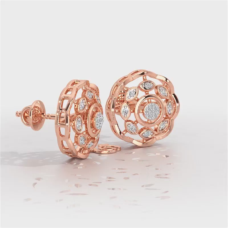 Beau Bloom Silver Earrings - Rose Gold Video