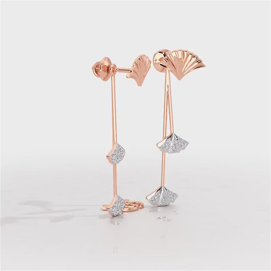 Radiant Rhapsody Silver Drop Earrings - Rose Gold Video