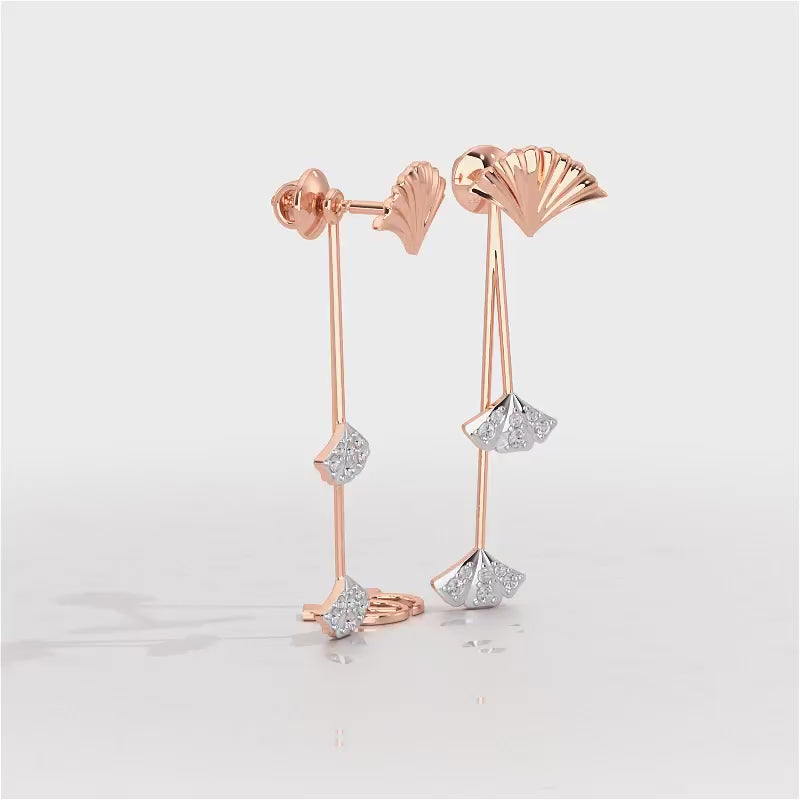 Radiant Rhapsody Silver Drop Earrings - Rose Gold Video