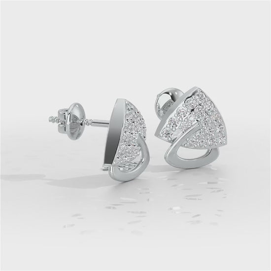 Soulmate Studs Silver Earrings - White Gold Video