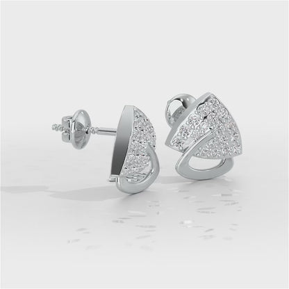 Soulmate Studs Silver Earrings - White Gold Video