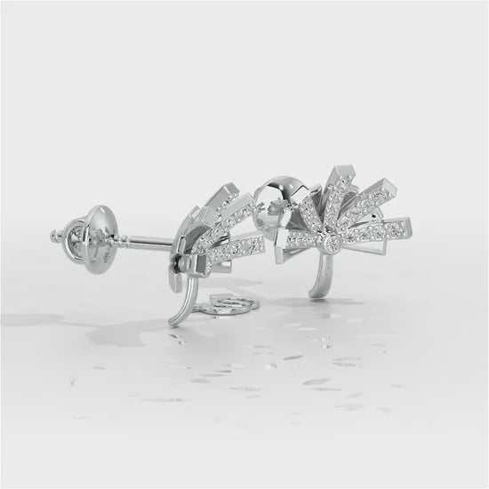 Harmonious Harmony Silver Stud Earrings - White Gold Video