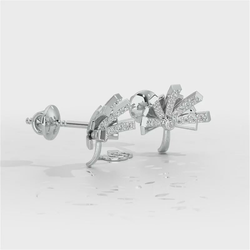 Harmonious Harmony Silver Stud Earrings - White Gold Video