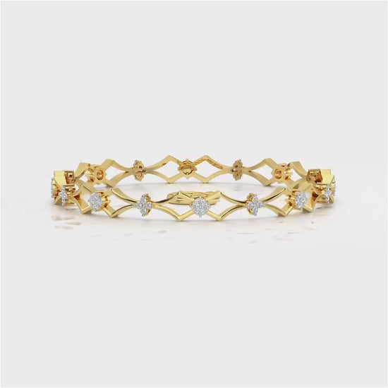 Garland Silver Bangles - Yellow Gold Video