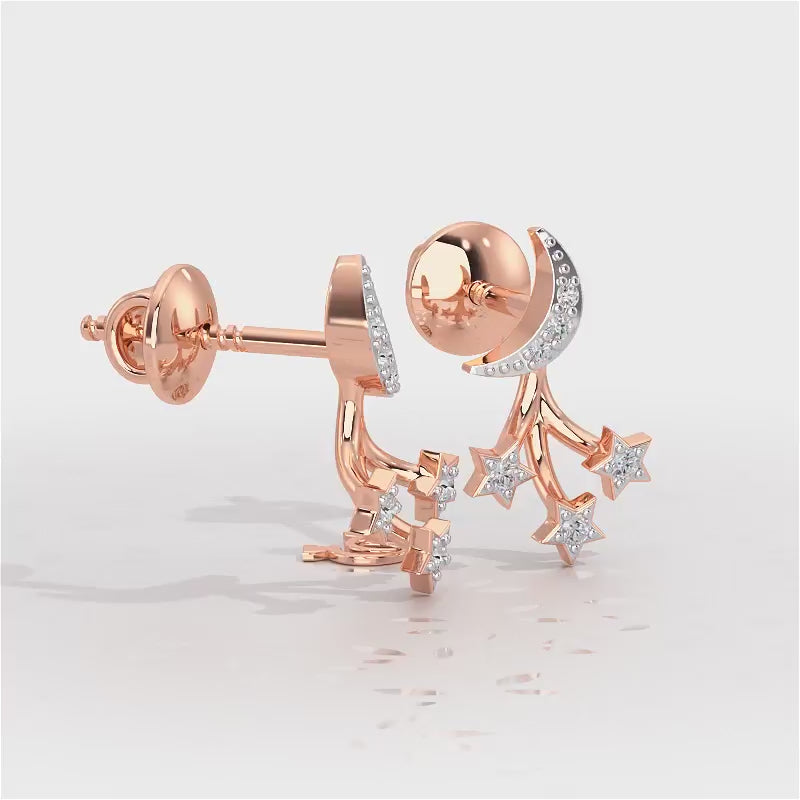 Refined Radiance Silver Stud Earrings - Rose Gold Video