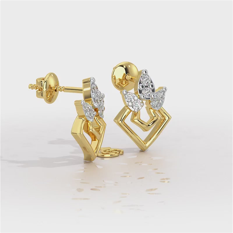 Crescent Shine Silver Earrings - Yellow Gold Video