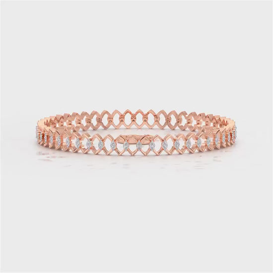 Etonnante Silver Bangle - Rose Gold Video