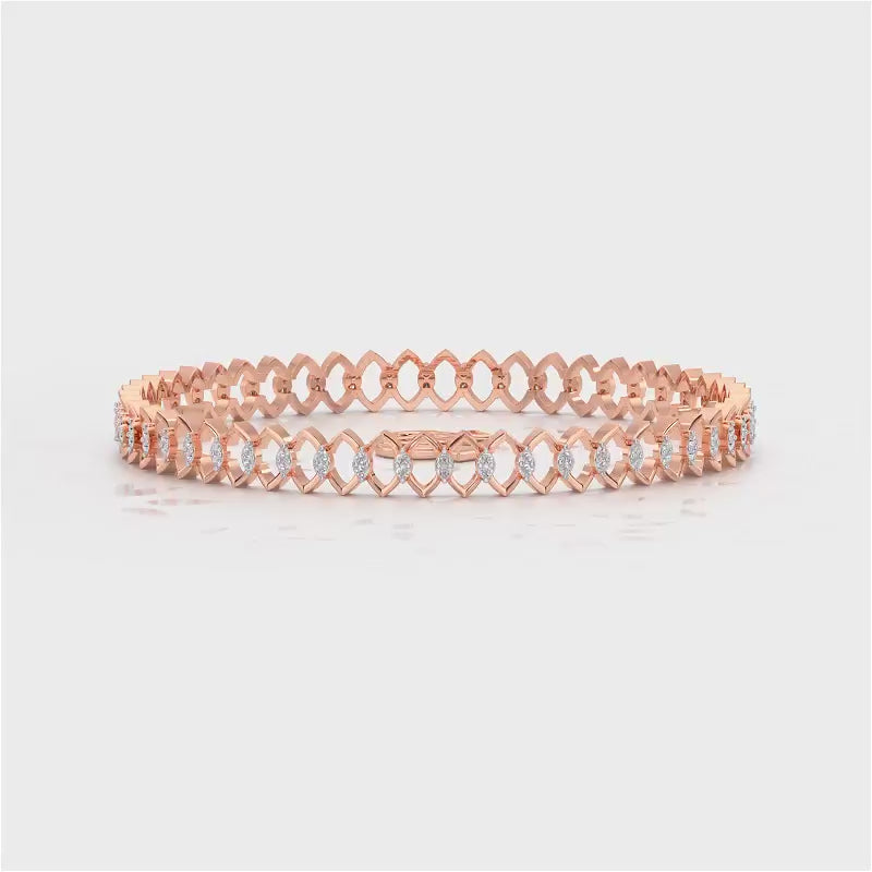 Etonnante Silver Bangle - Rose Gold Video