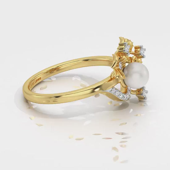 Mandem Silver Pearl Ring - Yellow Gold Video