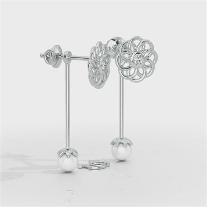 Dazzling Devotion Silver Drop Earrings - White Gold Video