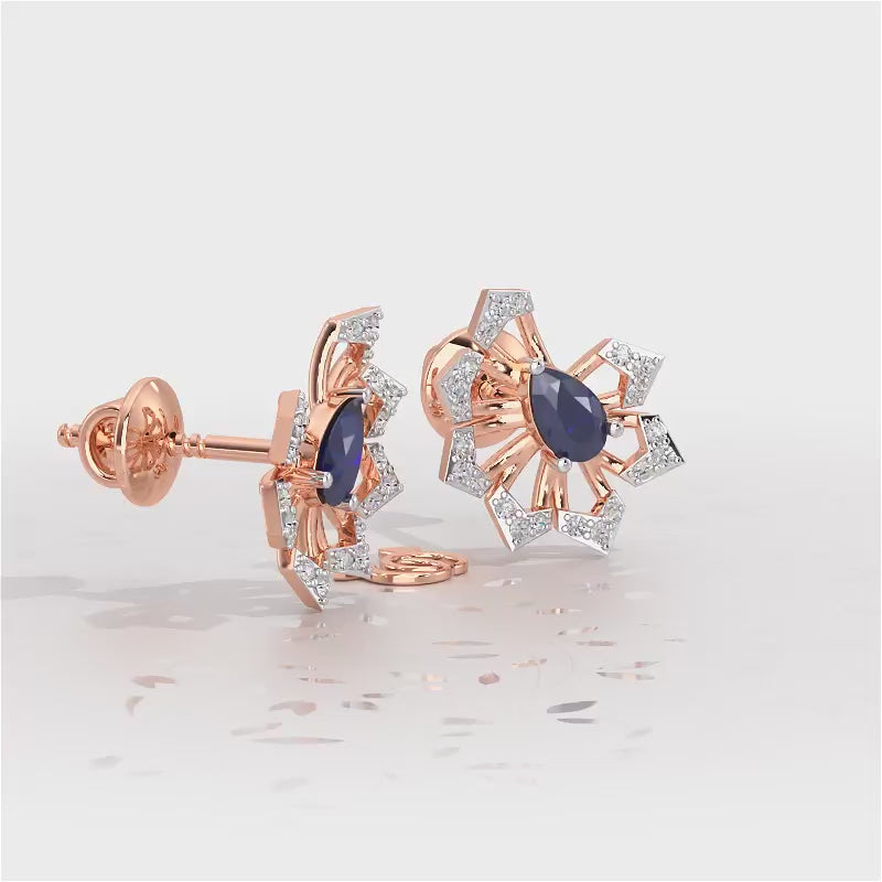 Semi Charm Silver Earrings - Rose Gold Video