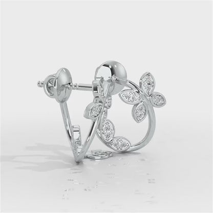 Celestial Captivation Silver Stud Earrings - White Gold Video