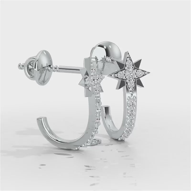 Enchanted Euphoria Silver Stud Earrings - White Gold Video