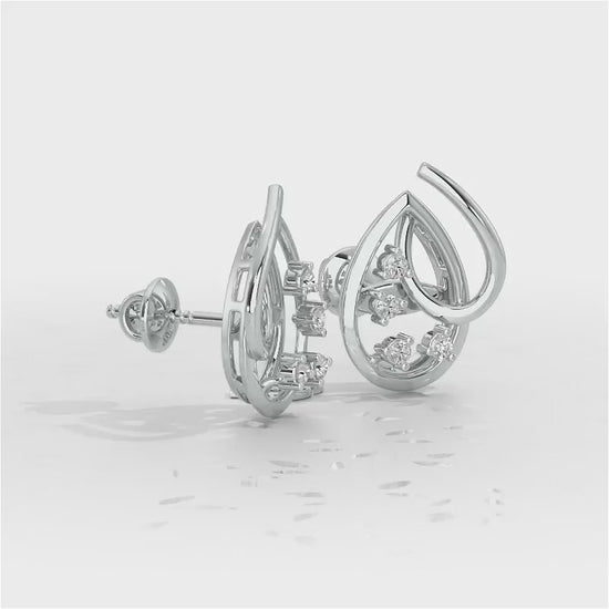 Drop Company Silver Earrings - White Gold Video