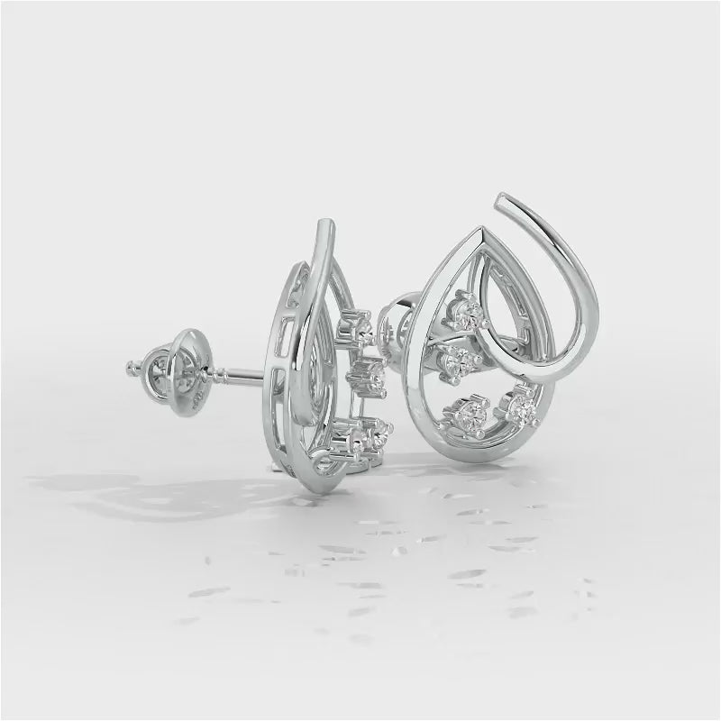 Drop Company Silver Earrings - White Gold Video