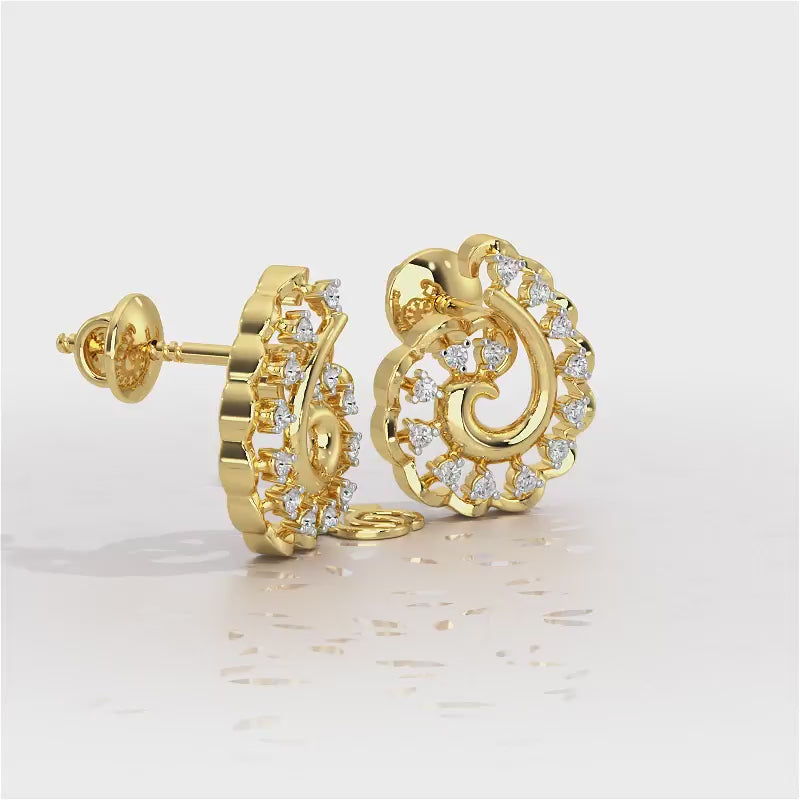 Elegant Twist Silver Earrings - Yellow Gold Video