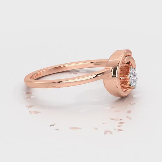 Spiral Flora Silver Ring - Rose Gold Video