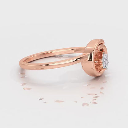 Spiral Flora Silver Ring - Rose Gold Video