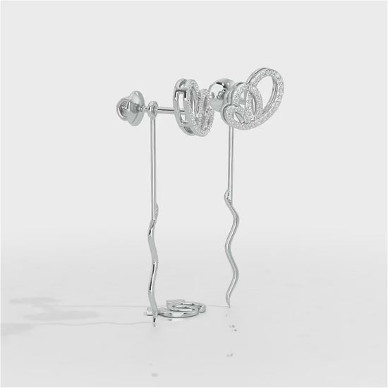 Majestic Mirage Silver Drop Earrings - White Gold Video