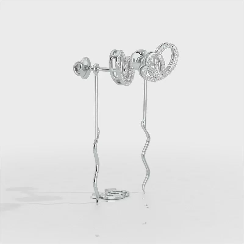 Majestic Mirage Silver Drop Earrings - White Gold Video