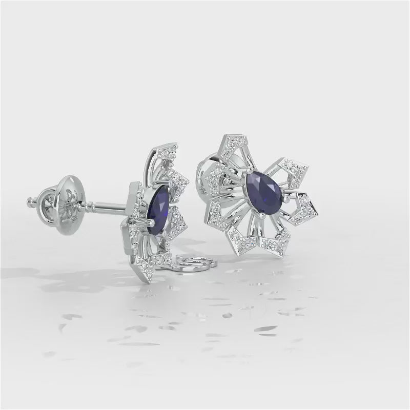 Semi Charm Silver Earrings - White Gold Video