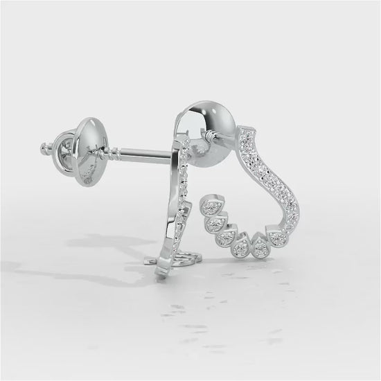 Enchanting Eloquence Silver Stud Earrings - White Gold Video