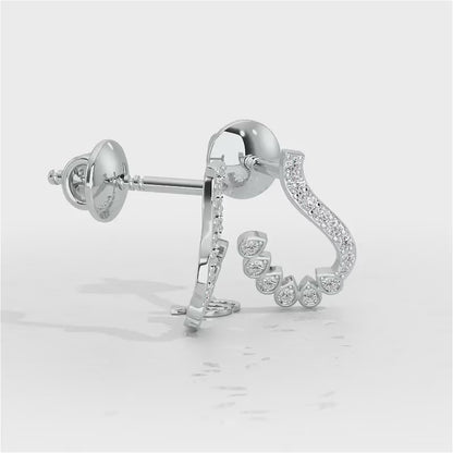 Enchanting Eloquence Silver Stud Earrings - White Gold Video