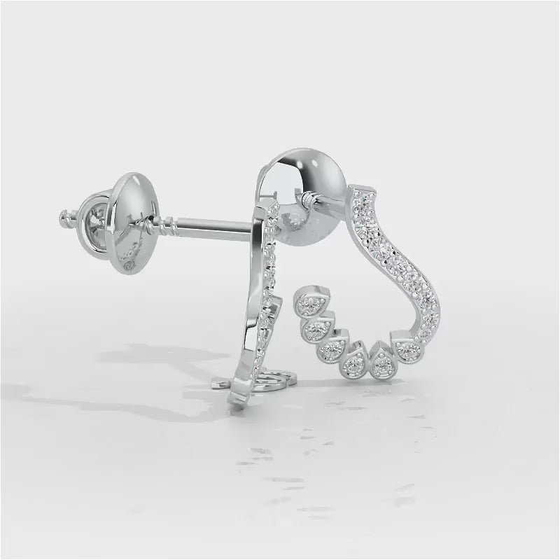 Enchanting Eloquence Silver Stud Earrings - White Gold Video