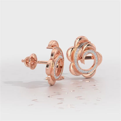 Bright Flower Silver Earrings - Rose Gold Video