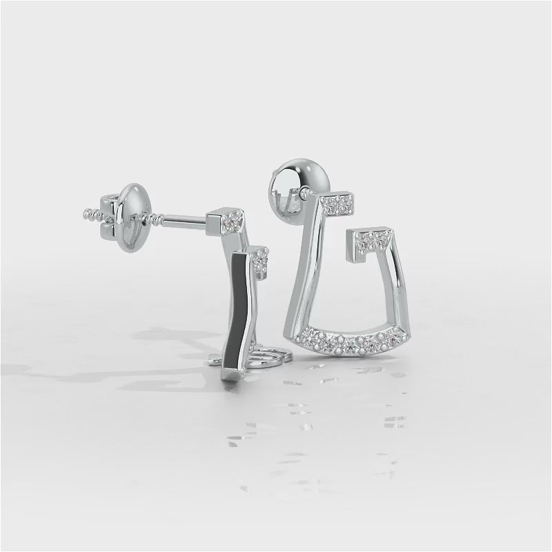 Prism Shine Silver Earrings - White Gold Video