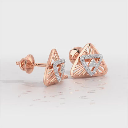 Trigon Mandala Silver Earrings - Rose Gold Video