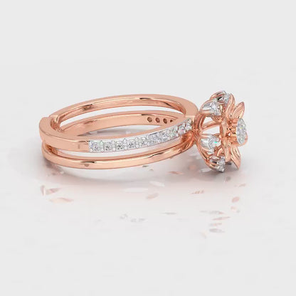 Cross Lattice Silver Ring - Rose Gold Video