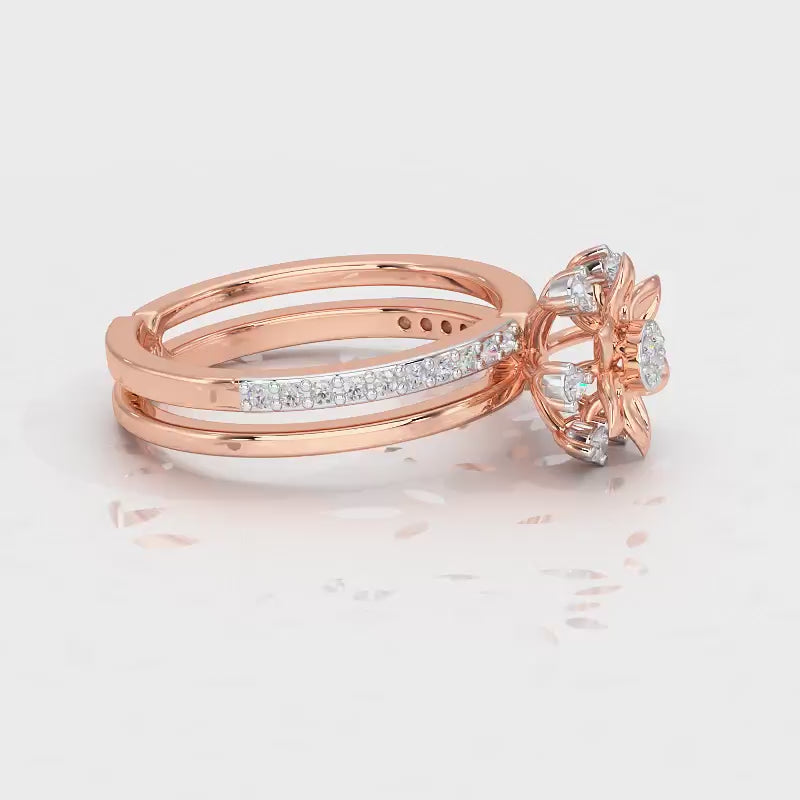 Cross Lattice Silver Ring - Rose Gold Video