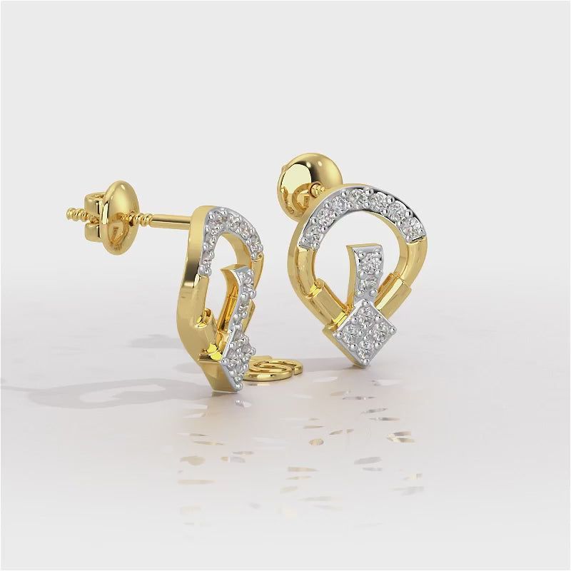 Fancy Fusion Silver Earrings - Yellow Gold Video