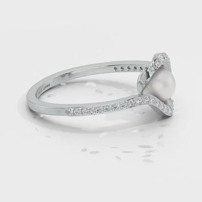 Vibe Silver Pearl Ring - White Gold Video